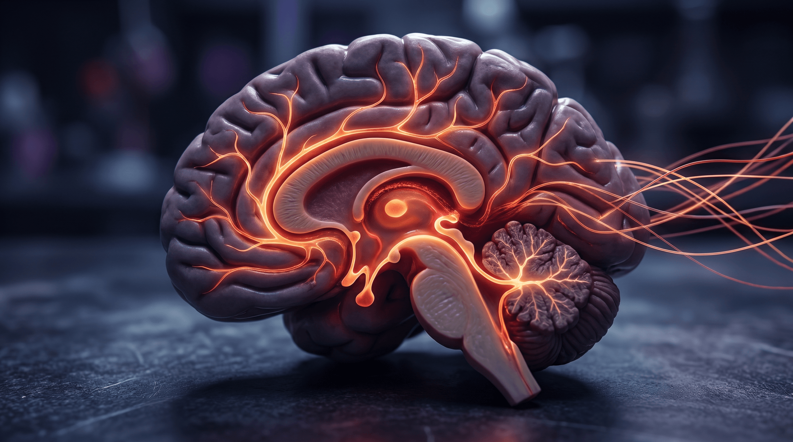 Human brain limbic system with melanocortin pathways glowing — PT-141 bremelanotide mechanism