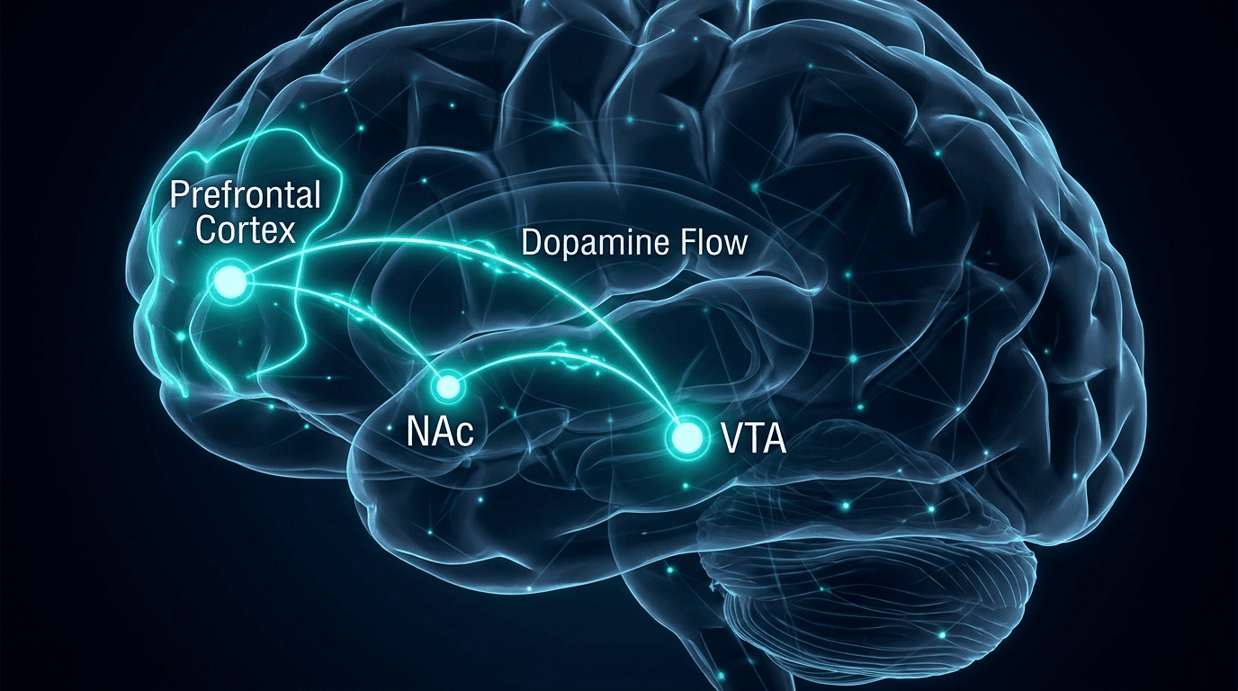 Glowing neural network brain visualization showing GABA receptor pathways — Selank nootropic peptide anxiety research